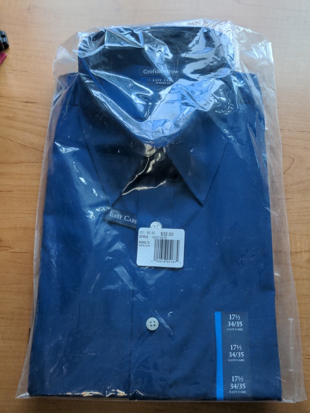 NWT Croft&Barrow Long Sleeve Dress Shirt